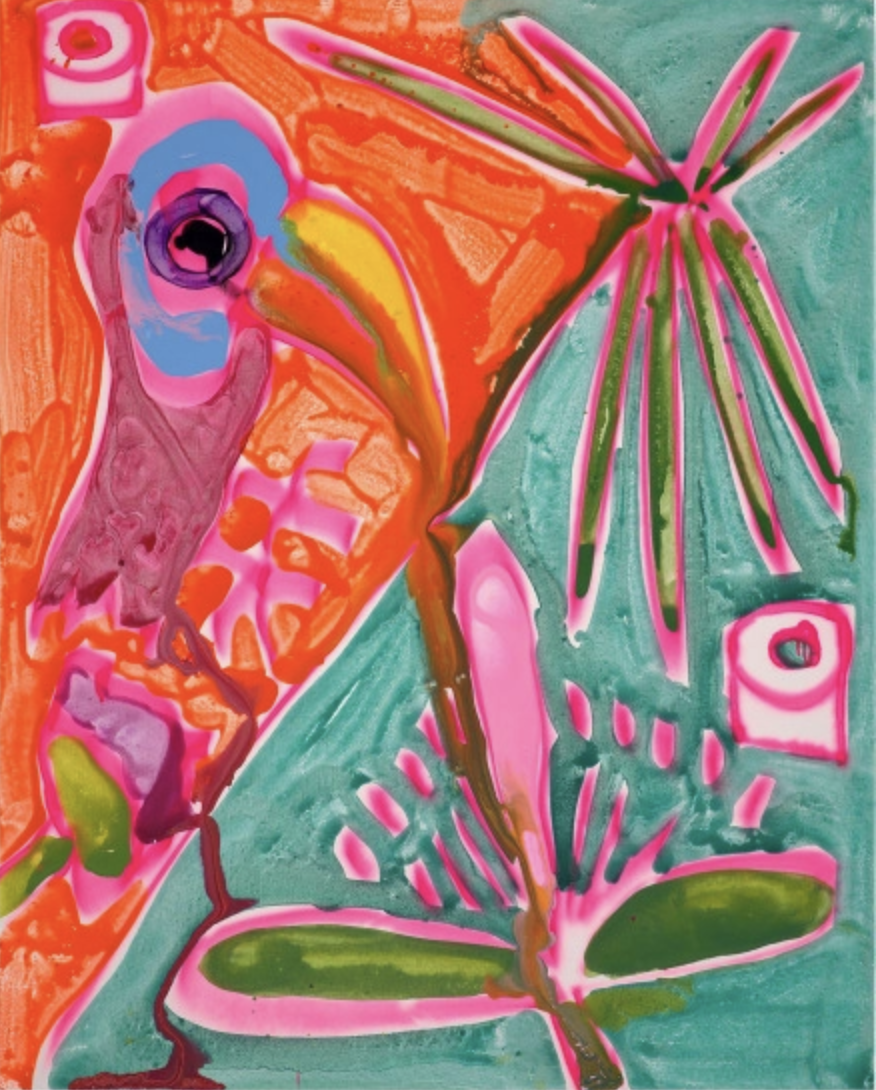 Katherine Bernhardt: Toucan green/orange (2016)